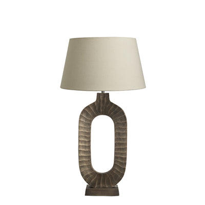 Ornate Oval Table Lamp - Brass