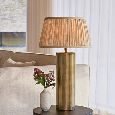 Pillar Cylinder Table Lamp - Brass in situ 1