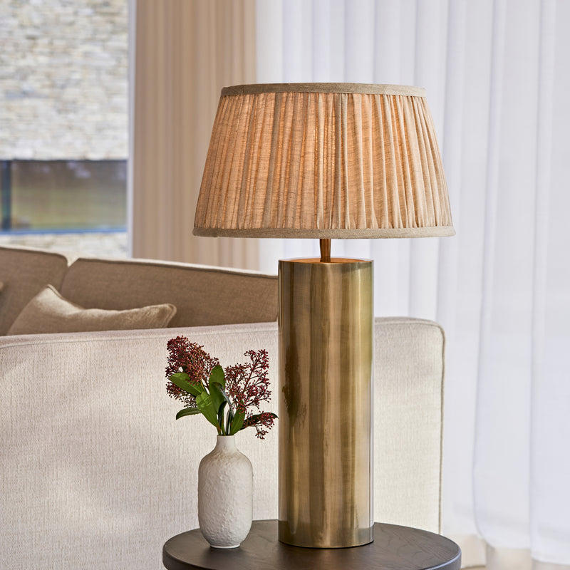 Pillar Cylinder Table Lamp - Brass in situ 1