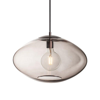 Preston Smoked Glass Oval Pendant Light