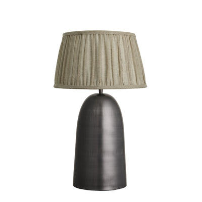Pillar Geometric Bell Table Lamp - Pewter