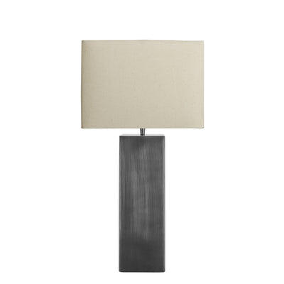 Pillar Square Table Lamp - Pewter