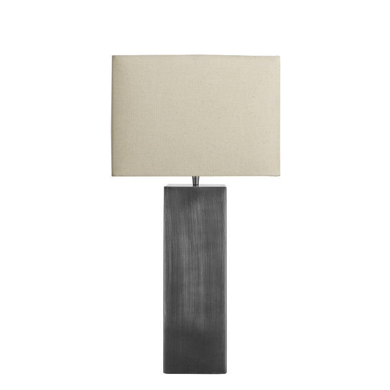 Pillar Square Table Lamp - Pewter