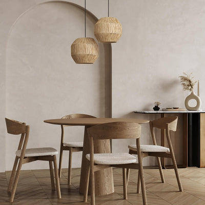 Globe Raffia Ceiling Pendant Light in 16 inch in Natural, Product Code RA-GLP16-N