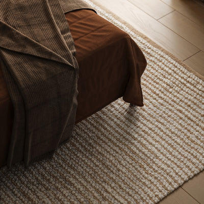 Petton Hand Woven Jute & Wool Rug in Natural & Cream with Measurements 170 x 240 cm, Product Code RG-11-HWJW-N-CR-L