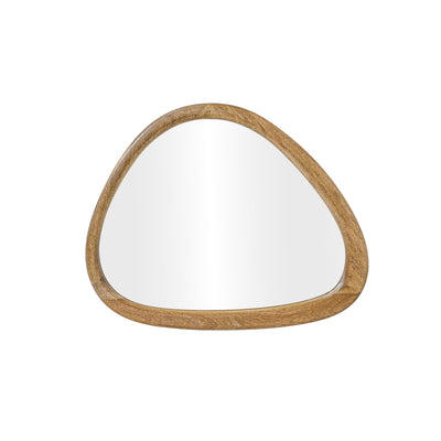 Rutland organic wall mirror with natural wood frame, 22-inch