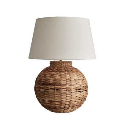 Sea Grass Round Table Lamp Base with Empire Cotton Shade