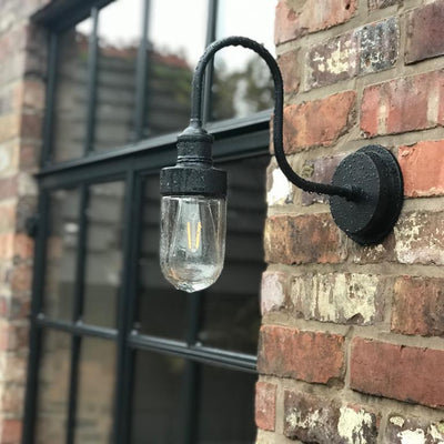 Swan Neck Outdoor & Bathroom Wall Light - Farmhouse Lighting - Industville Lighting UK