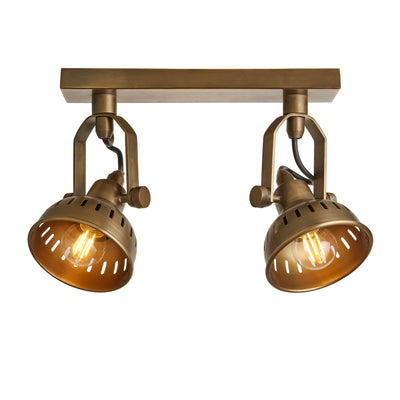 Swivel Brass Double Spotlight Flush Mount