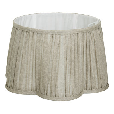 Scalloped Pure Linen Empire - Natural - Large - Lampshade Only - Clearance - Industville Lighting UK