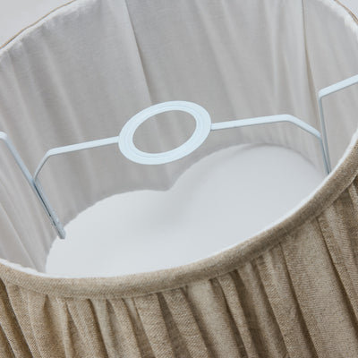 Scalloped Pure Linen Empire - Natural - Large - Lampshade Only - Clearance - Industville Lighting UK