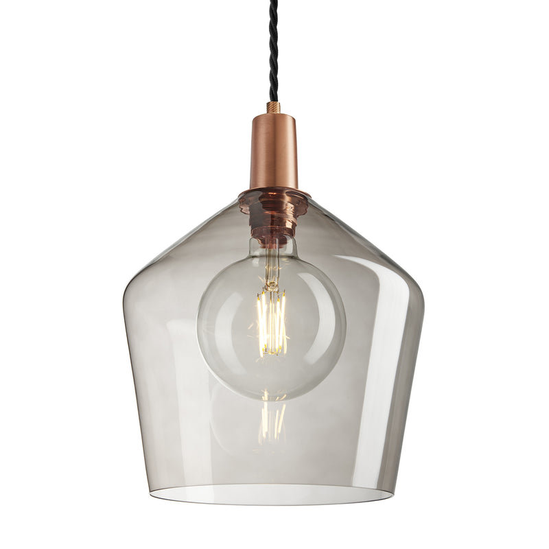 Sleek Glass Schoolhouse Pendant - 10 Inch - Modern Decorative Lighting - Industville Lighting UK