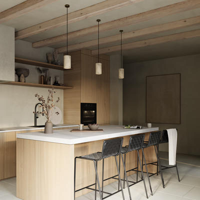 Travertine Cylinder Pendant Light in 4 inch in Natural, Product Code TR-CYP4-N