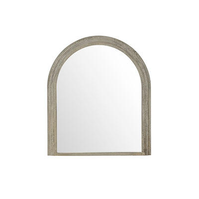 Walcott arch wall mirror with distressed grey wood frame, 39 inch