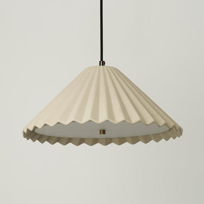 Wycombe Ceramic Umbrella Pleated Pendant Light - Natural - Restaurant & Bar Lights - Industville Lighting UK