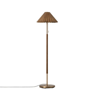 Wycombe Umbrella Pleated Floor Lamp in Brass
