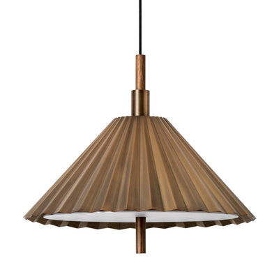 Wycombe Umbrella Pleated Pendant Light in Brass finish