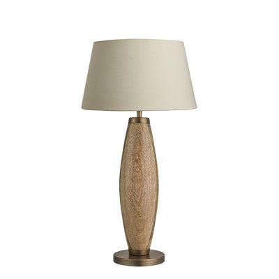 Wooden Geometric Pillar Table Lamp - Natural