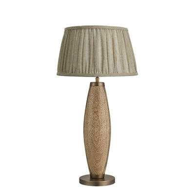 Wooden Geometric Pillar Table Lamp - Natural