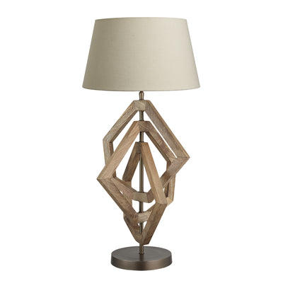 Wooden Geometric Polygon Table Lamp - Natural