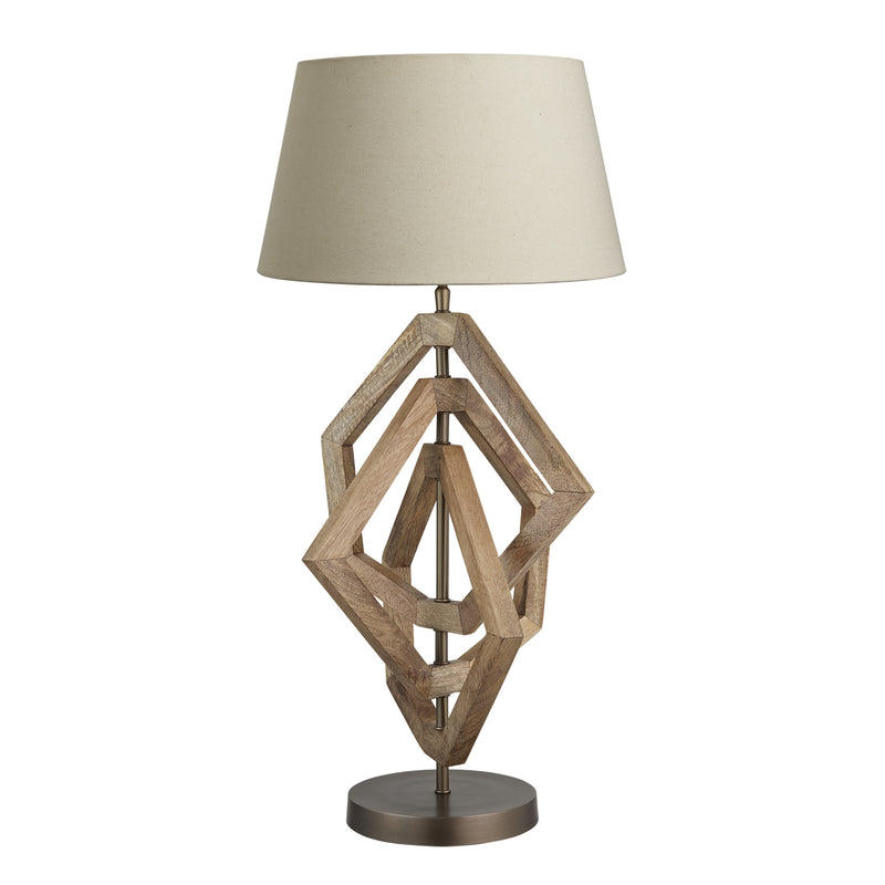 Wooden Geometric Polygon Table Lamp - Natural