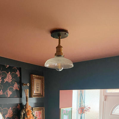 Brooklyn Glass Dome Flush Mount in 8 Inch with Brass Holder, Product Code BR-GLDFM8-BH