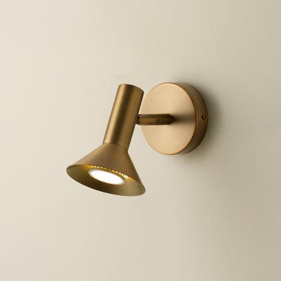 Kemble Spotlight in Brass lit up