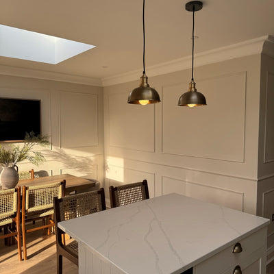 Brass with Brass Holder Brooklyn Dome Pendant - 8 Inch - Industville BR-DP8-B-BH