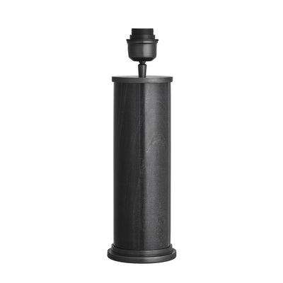 Marble Pillar Cylinder Table Lamp - Black with Pewter - Base Only Industville MA-PIL-CYTL-BK-P-BO