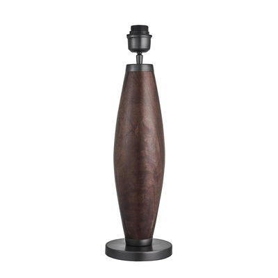 Wooden Geometric Large Pillar Table Lamp - Walnut - Base Only Industville WO-GE-PILTL-WN-BO
