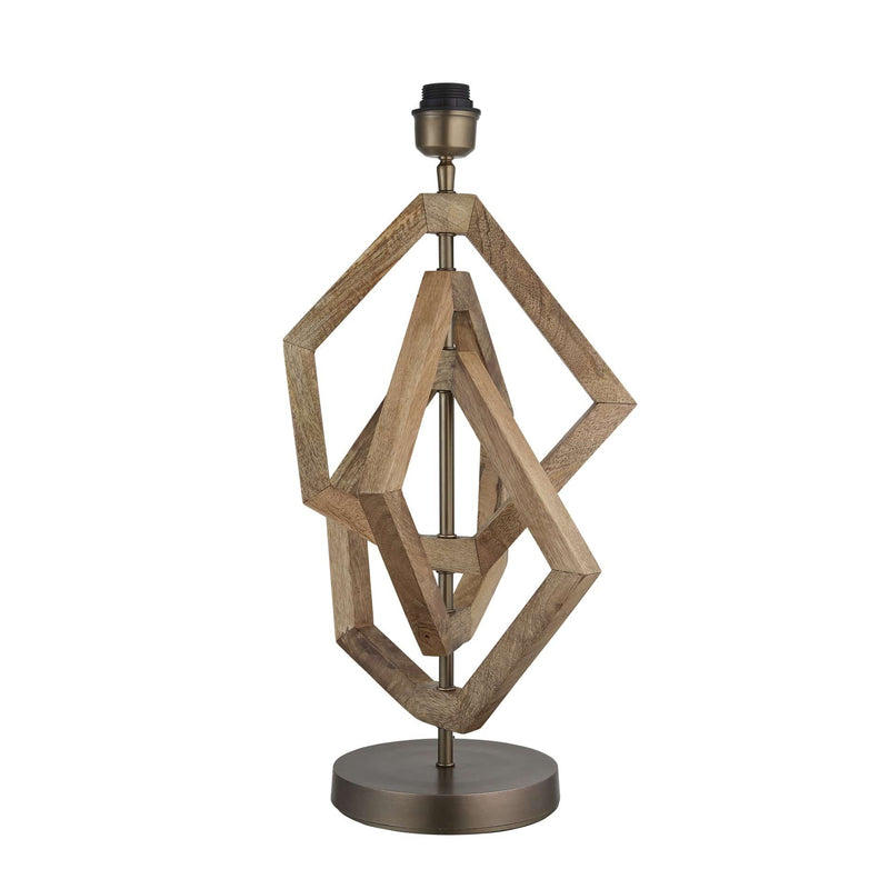 Wooden Geometric Polygon Table Lamp - Natural - Base Only Industville WO-GE-POTL-N-BO