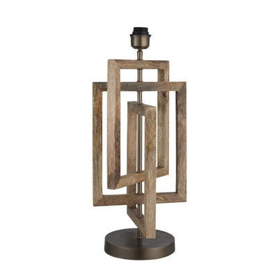 Wooden Geometric Rectangle Table Lamp - Natural - Base Only Industville WO-GE-RETL-N-BO