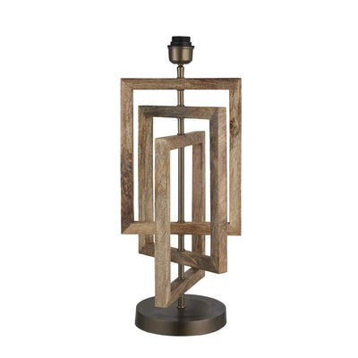 Wooden Geometric Rectangle Table Lamp - Natural - Base Only Industville WO-GE-RETL-N-BO