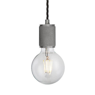 Pewter Knurled Edison Pendant Light - 1 Wire - Industville KN-E1WP-P