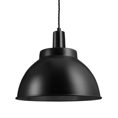 Black Sleek Dome Pendant in 13 Inch with Black Holder - Product Code SL-DP13-BK-BKH
