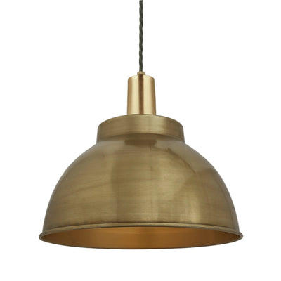 Brass Sleek Dome Pendant in 13 Inch with Brass Holder - Product Code SL-DP13-B-BH