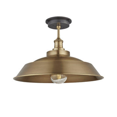 Brooklyn Outdoor & Bathroom Step Flush Mount in 16 Inch in Brass with Brass Holder, Product Code BR-IP65-SFM16-B-BH