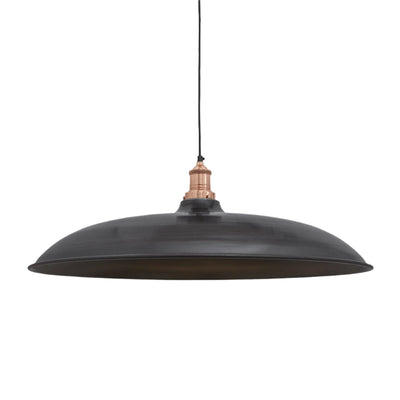Brooklyn Giant Bowl Pendant in 24 Inch in Pewter with Copper Holder, Product Code BR-GBP24-P-CH