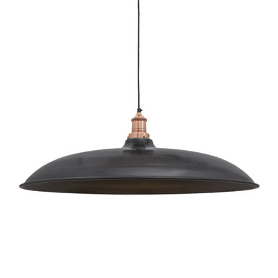 Brooklyn Giant Bowl Pewter Pendant - 24 Inch - Copper Holder - Clearance - Industville Lighting UK