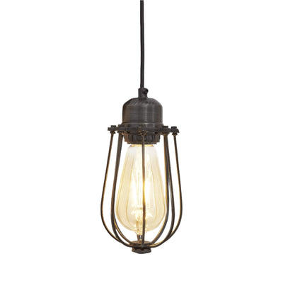 Pewter Orlando Wire Cage Pendant - 4 Inch - Industville OR-WCP4-P