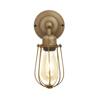Brass Orlando Wire Cage Wall Light - 4 Inch - Industville OR-WCWL4-B