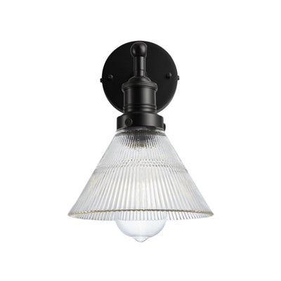 Glass Funnel with Black Holder Brooklyn Wall Light - 7 Inch BR-GLFWL7-BKH