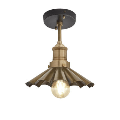 Brooklyn Umbrella Flush Mount - 8 Inch - Brass - Brooklyn - Industrial Style Ceiling & Wall Lights - Industville Lighting UK