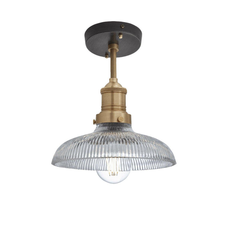 Brooklyn Glass Dome Flush Mount in 8 Inch with Brass Holder, Product Code BR-GLDFM8-BH