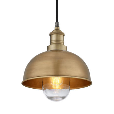 Brooklyn Outdoor & Bathroom Dome Pendant - 8 Inch - Brass - Outdoor IP65 Lights - Industville Lighting UK