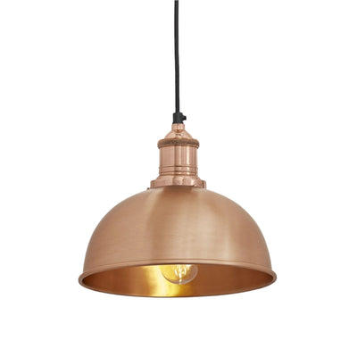 Copper with Copper Holder Brooklyn Dome Pendant - 8 Inch - Industville BR-DP8-C-CH