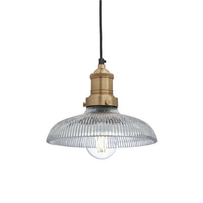Brooklyn Glass Dome Pendant in 8 Inch in Brass, Product Code BR-GLDP8-BH