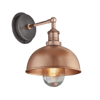 Copper with Copper Holder Brooklyn Outdoor & Bathroom Dome Wall Light - 8 Inch - BR-IP65-DWL8-C-CH