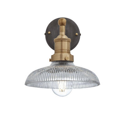 Glass Dome with Brass Holder Brooklyn Wall Light - 8 Inch Industville BR-GLDWL8-BH