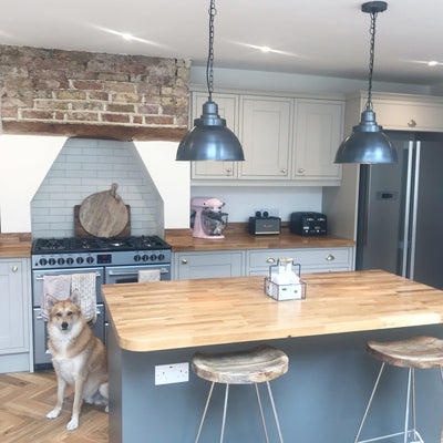 Brooklyn Dome Pendant - 13 Inch - Pewter Industville BR-DP13-P-PCN